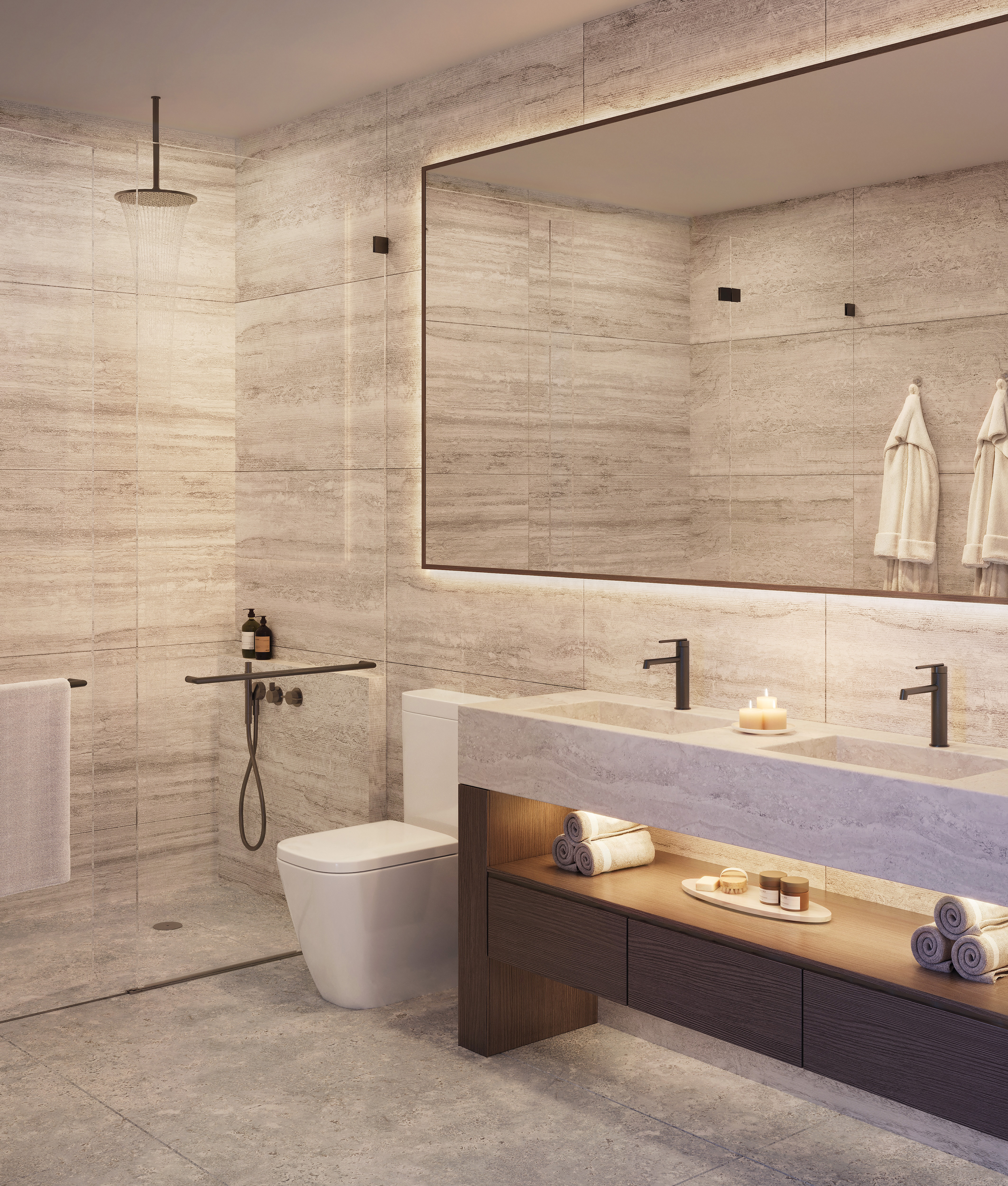 Residence bathroom, developer rendering
