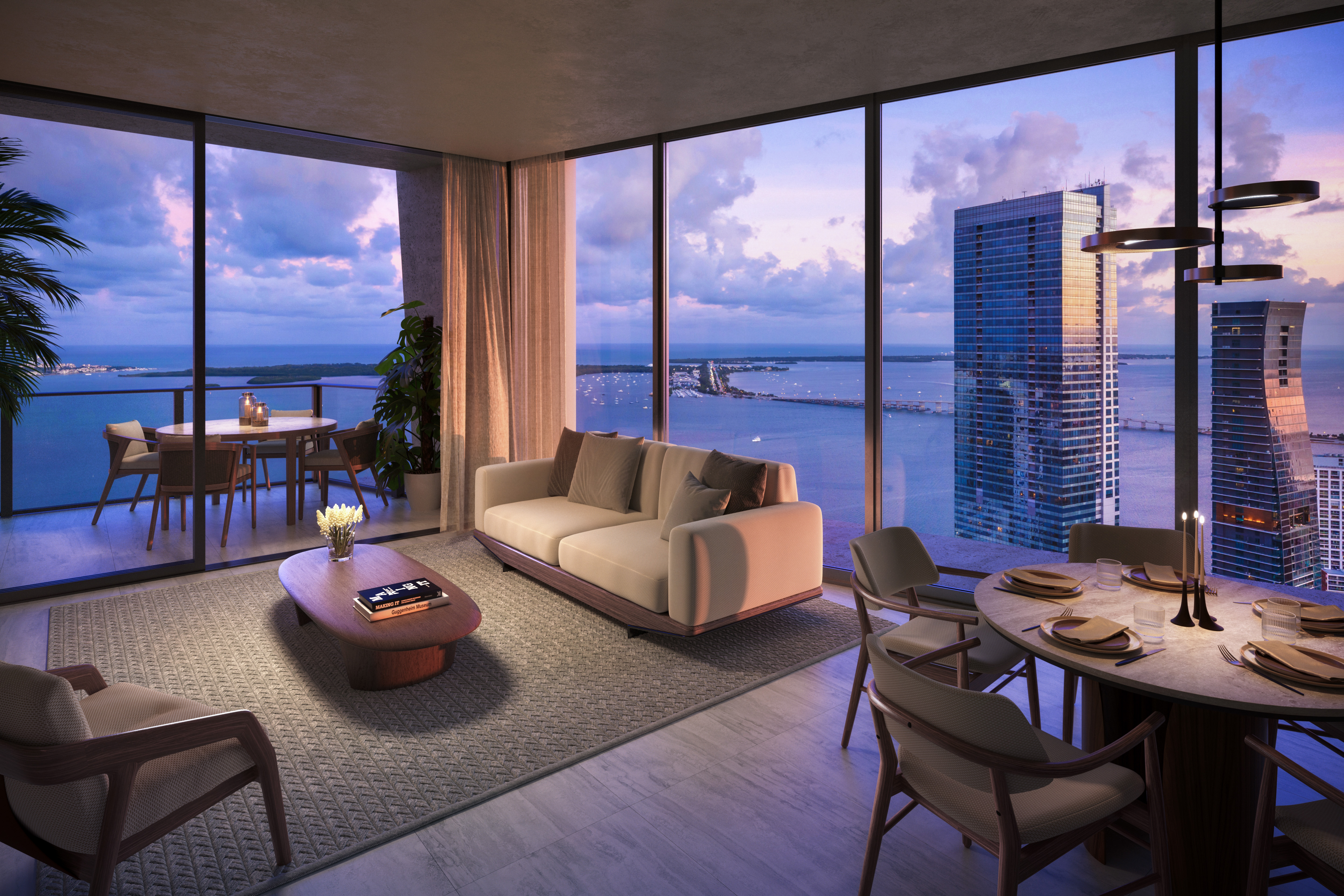 Model A living and dining room, developer rendering